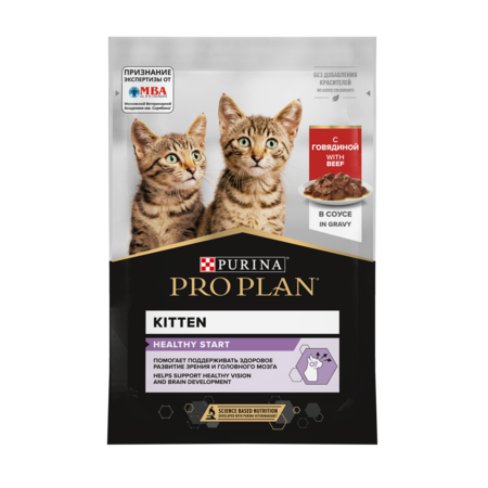 PRO PLAN® Healthy Start 85 гр влажный корм для котят, беременных и кормящих кошек с говядиной