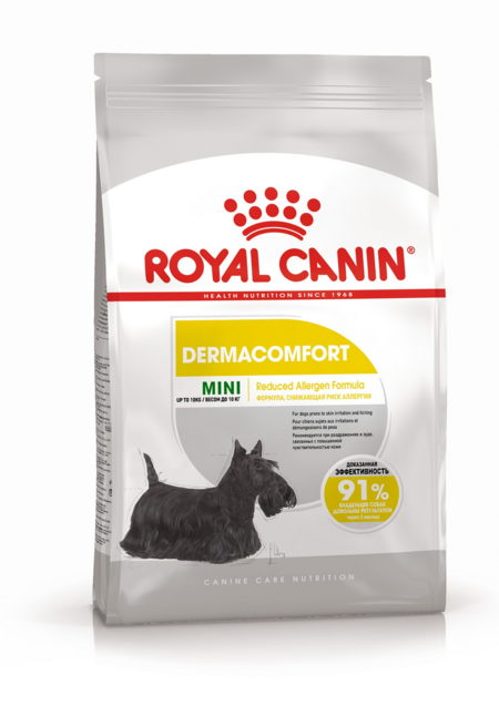 ROYAL CANIN MINI DERMACOMFORT ветеринарная диета для собак с раздраженной и зудящей кожей