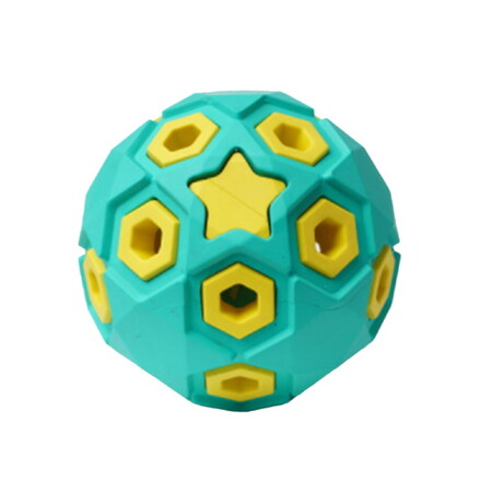 HOMEPET SILVER SERIES Ф 8 см игрушка для собак мяч звездное небо бирюзово-желтый каучук