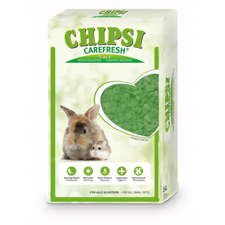 CHIPSI CAREFRESH Forest Green зеленый бумажный наполнитель для мелких домашних животных и птиц