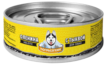 Погрызухин 100 г консервы для собак оленина с тыквой