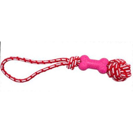 HOMEPET TPR 42 см игрушка для собак косточка на веревке