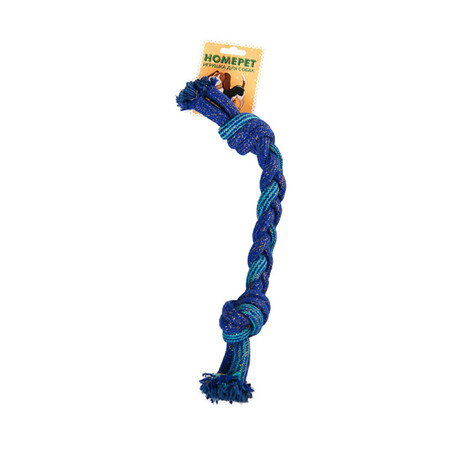 HOMEPET SEASIDE 36 см игрушка для собак канат с двумя узлами сине-голубой