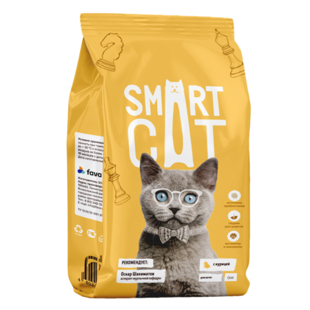 Smart Cat 1,4 кг сухой корм для котят с цыпленком