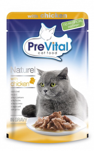 Pre Vital Naturel 85 гр пауч для кошек кусочки в соусе с курицей 1х28