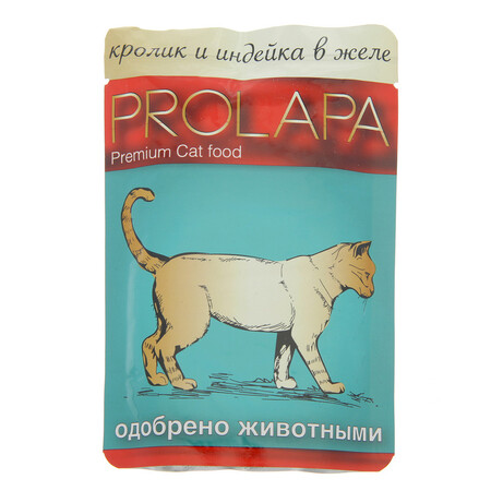 Prolapa Premium 100 гр пауч для кошек кролик и индейка в желе 1х12