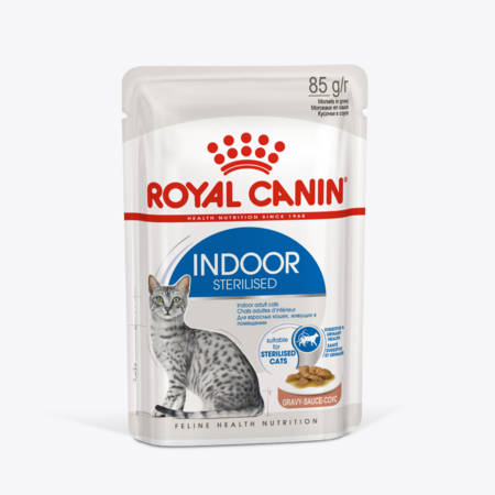 ROYAL CANIN INDOOR STERILISED 85 г пауч соус влажный корм для кастрированных и стерилизованных кошек от 1 до 7 лет, живущих в помещении